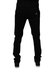 Dolce & Gabbana Black Cotton Tattered Skinny Men Denim Jeans -   -  Dolce & Gabbana.