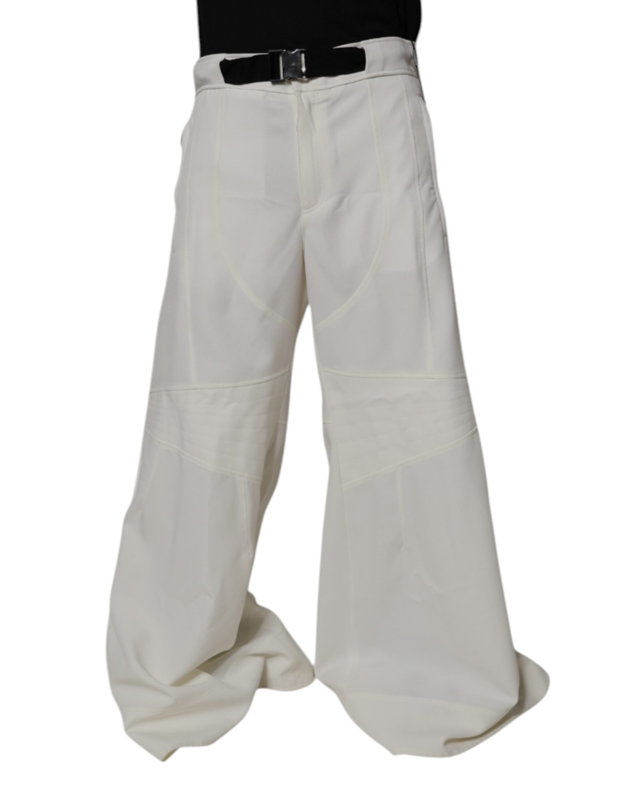 Dolce & Gabbana White Mid Waist Wide Leg Pants -   -  Dolce & Gabbana.