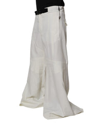 Dolce & Gabbana White Mid Waist Wide Leg Pants -   -  Dolce & Gabbana.