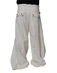 Dolce & Gabbana White Mid Waist Wide Leg Pants -   -  Dolce & Gabbana.