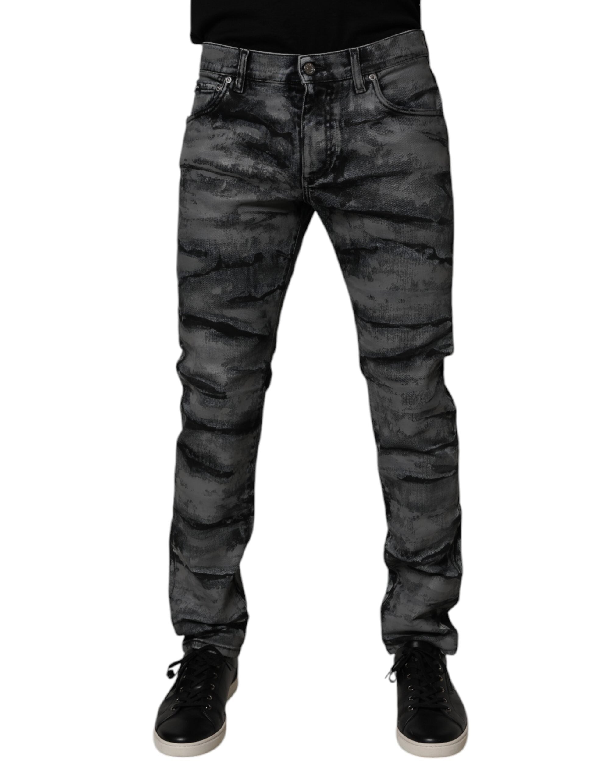 Dolce & Gabbana Gray Tie Dye Cotton Skinny Men Denim Jeans -   -  Dolce & Gabbana. Dolce & Gabbana Gray Tie Dye Cotton Skinny Men Denim Jeans -   -  Dolce & Gabbana.