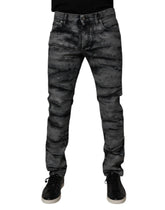 Dolce & Gabbana Gray Tie Dye Cotton Skinny Men Denim Jeans -   -  Dolce & Gabbana.