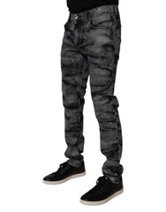 Dolce & Gabbana Gray Tie Dye Cotton Skinny Men Denim Jeans -   -  Dolce & Gabbana.