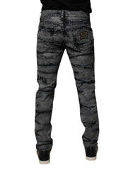 Dolce & Gabbana Gray Tie Dye Cotton Skinny Men Denim Jeans -   -  Dolce & Gabbana.