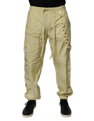 Dolce & Gabbana Yellow Nylon Cargo Chain Men Jogger Pants -   -  Dolce & Gabbana.