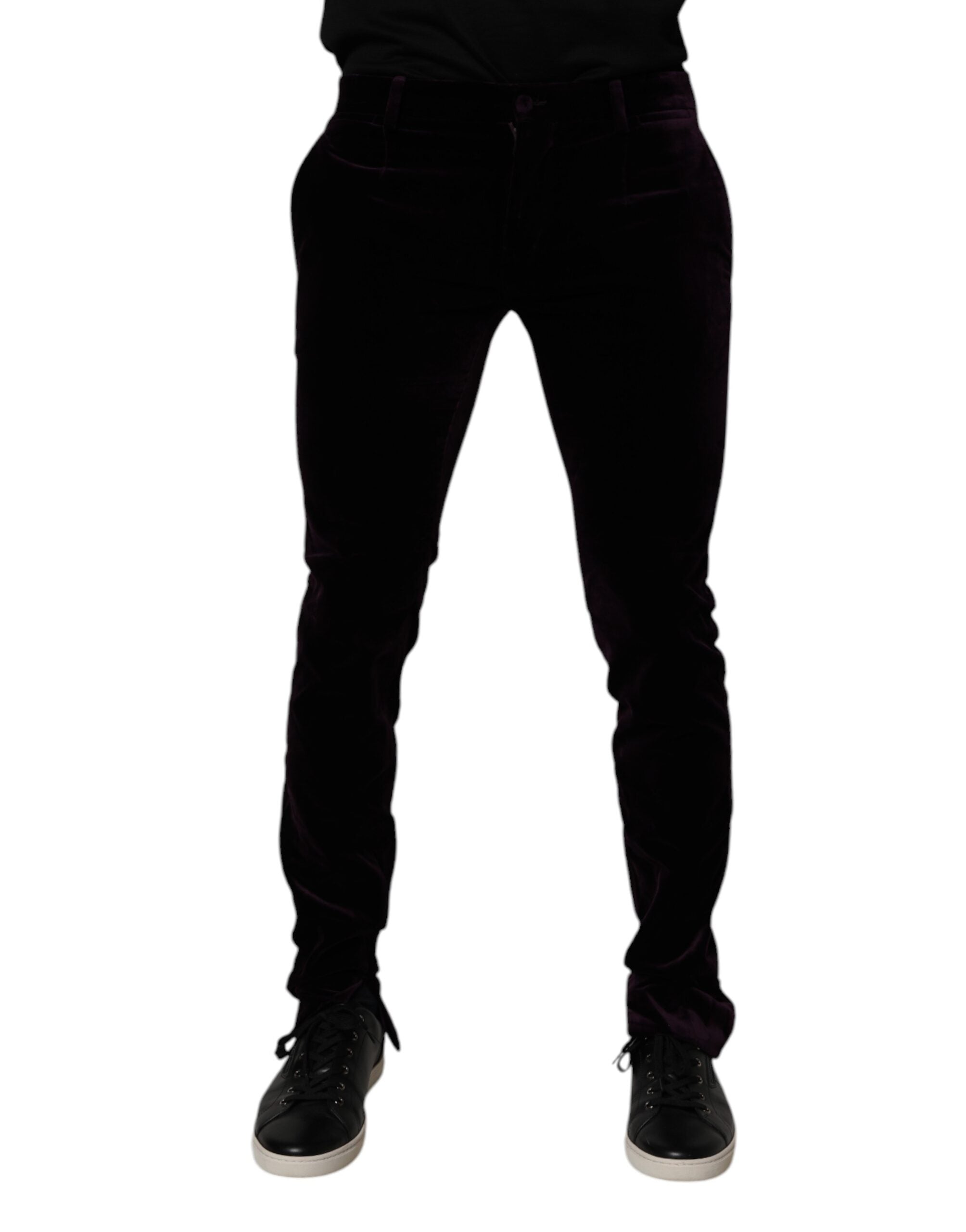 Dolce & Gabbana Violet Velvet Cotton Men Dress Formal Pants -   -  Dolce & Gabbana. Dolce & Gabbana Violet Velvet Cotton Men Dress Formal Pants -   -  Dolce & Gabbana.