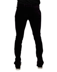 Dolce & Gabbana Violet Velvet Cotton Men Dress Formal Pants -   -  Dolce & Gabbana.