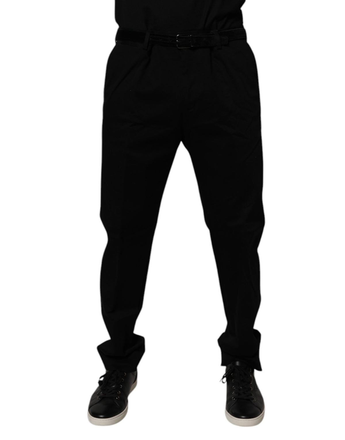 Dolce & Gabbana Black Cotton Men Skinny Dress Formal Pants -   -  Dolce & Gabbana.