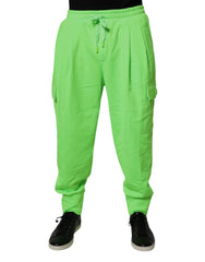Dolce & Gabbana Neon Green Cargo Jogger Men Sweatpants Pants -   -  Dolce & Gabbana.