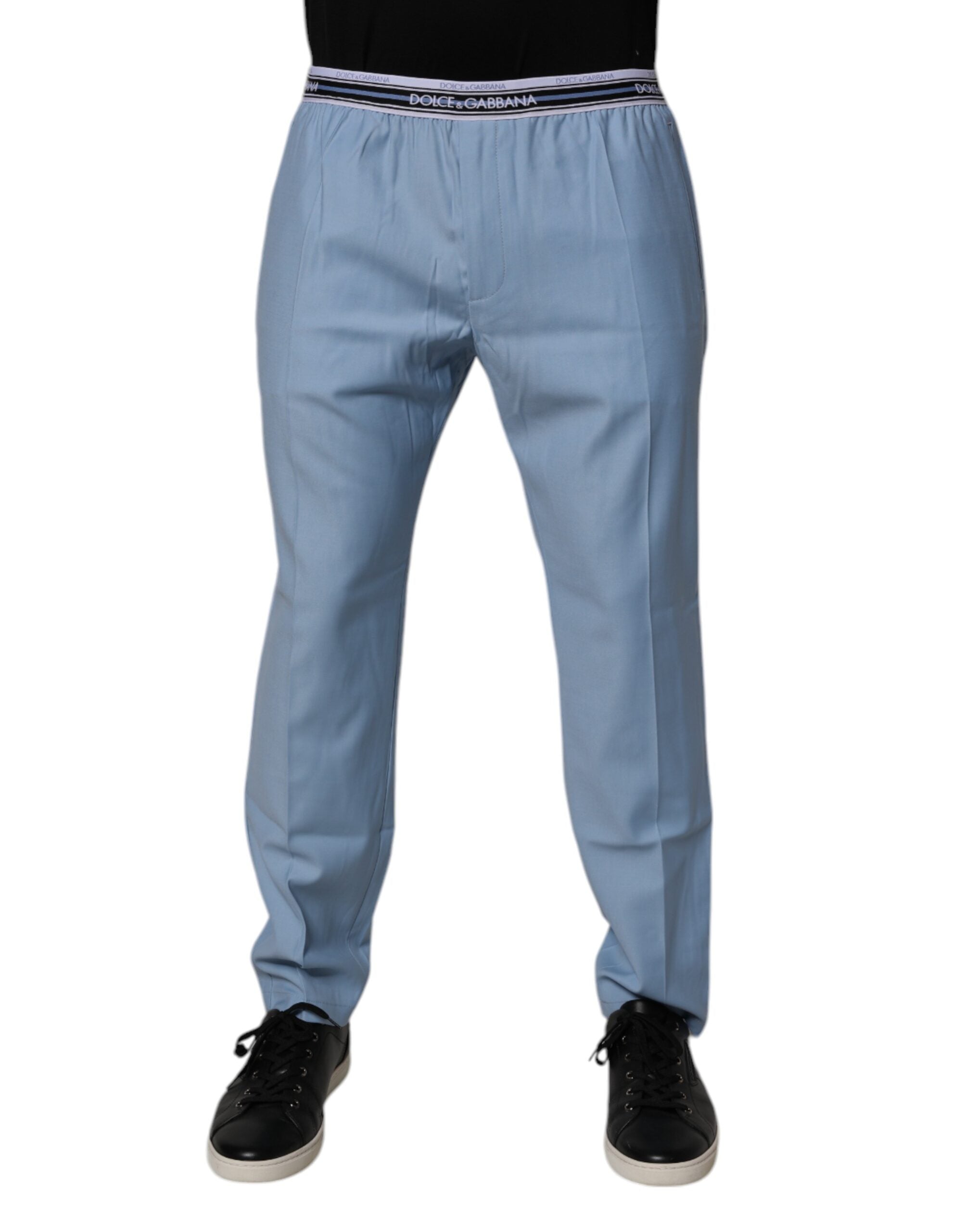 Dolce & Gabbana Blue Cotton Stretch Chino Pants -   -  Dolce & Gabbana.