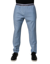 Dolce & Gabbana Blue Cotton Stretch Chino Pants -   -  Dolce & Gabbana.