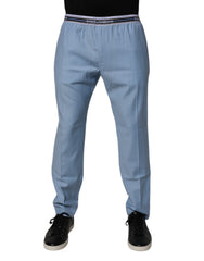 Dolce & Gabbana Blue Cotton Stretch Chino Pants -   -  Dolce & Gabbana.