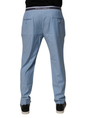 Dolce & Gabbana Blue Cotton Stretch Chino Pants -   -  Dolce & Gabbana.