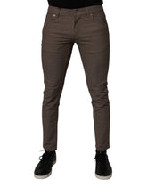 Dolce & Gabbana Brown Cotton Stretch Chino Pants -   -  Dolce & Gabbana.