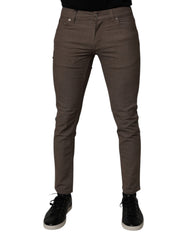 Dolce & Gabbana Brown Cotton Stretch Chino Pants -   -  Dolce & Gabbana.