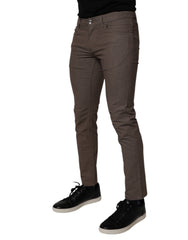 Dolce & Gabbana Brown Cotton Stretch Chino Pants -   -  Dolce & Gabbana.
