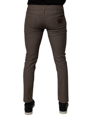 Dolce & Gabbana Brown Cotton Stretch Chino Pants -   -  Dolce & Gabbana.