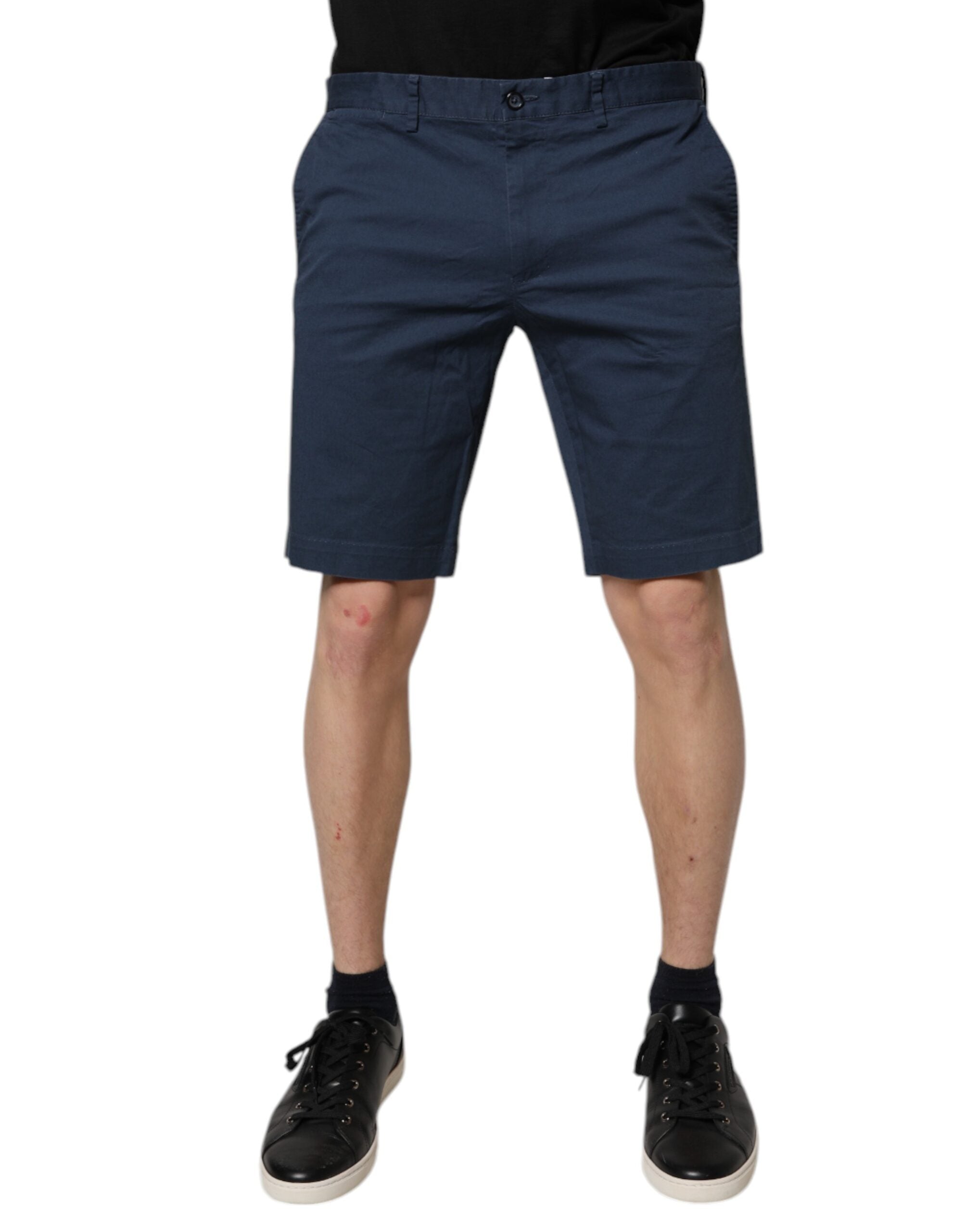 Dolce & Gabbana Blue Cotton Mid Waist Men Bermuda Shorts -   -  Dolce & Gabbana. Dolce & Gabbana Blue Cotton Mid Waist Men Bermuda Shorts -   -  Dolce & Gabbana.