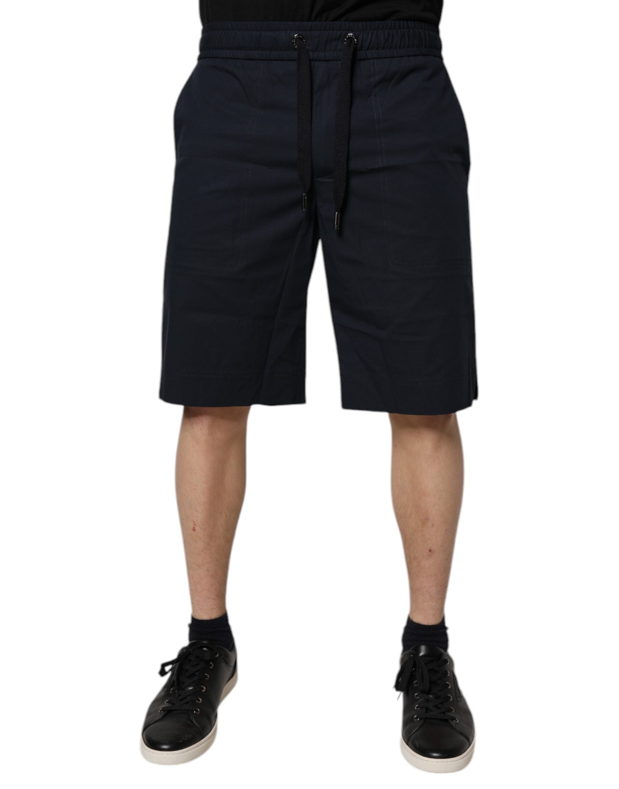 Dolce & Gabbana Dark Blue Cotton Bermuda Sweatshorts Shorts -   -  Dolce & Gabbana. Dolce & Gabbana Dark Blue Cotton Bermuda Sweatshorts Shorts -   -  Dolce & Gabbana.