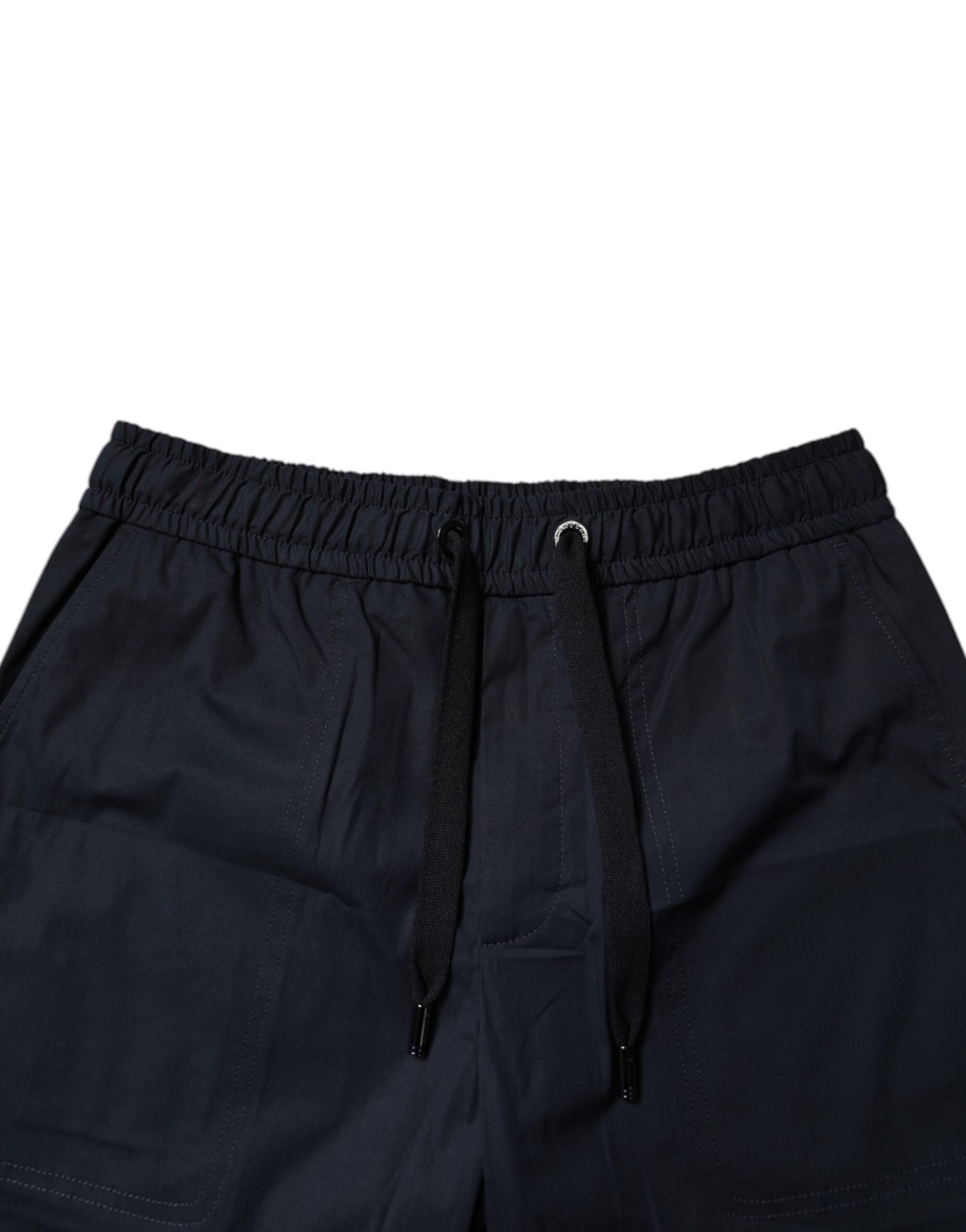 Dolce & Gabbana Dark Blue Cotton Bermuda Sweatshorts Shorts -   -  Dolce & Gabbana. Dolce & Gabbana Dark Blue Cotton Bermuda Sweatshorts Shorts -   -  Dolce & Gabbana.