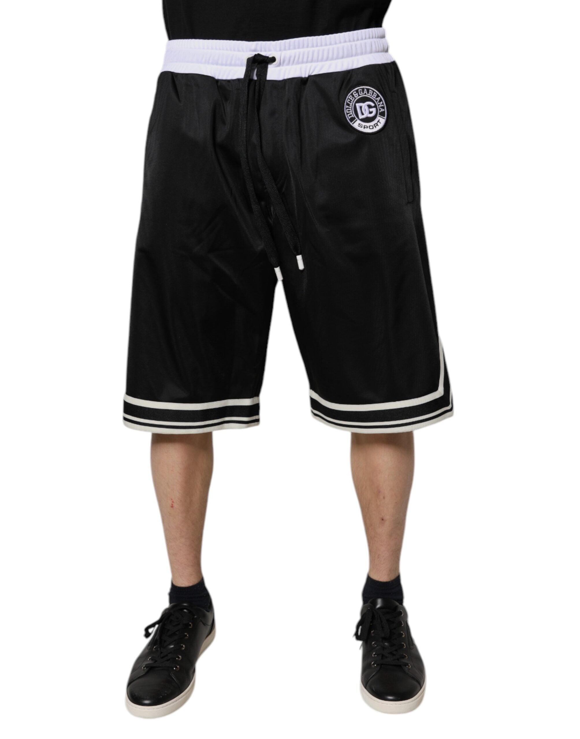 Dolce & Gabbana Black White Men Bermuda Sweatshorts Shorts -   -  Dolce & Gabbana. Dolce & Gabbana Black White Men Bermuda Sweatshorts Shorts -   -  Dolce & Gabbana.