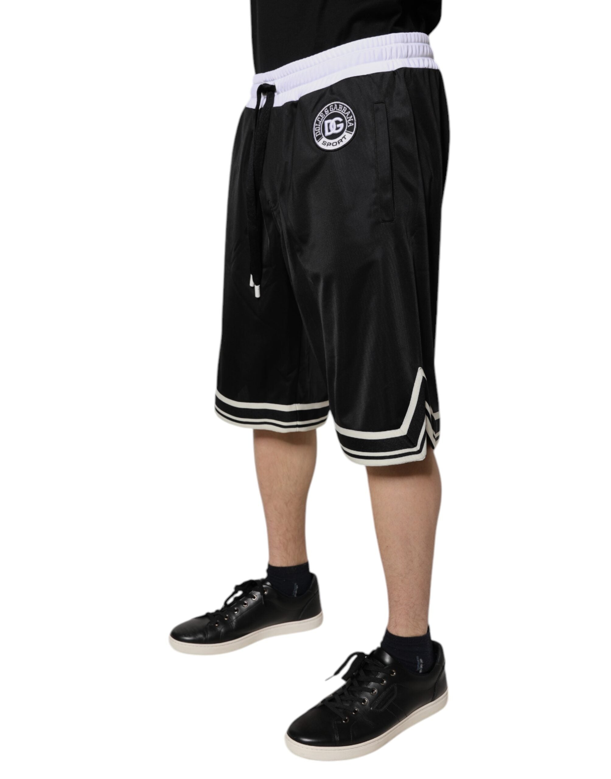 Dolce & Gabbana Black White Men Bermuda Sweatshorts Shorts -   -  Dolce & Gabbana. Dolce & Gabbana Black White Men Bermuda Sweatshorts Shorts -   -  Dolce & Gabbana.