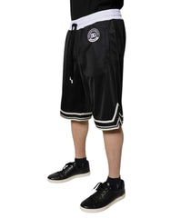 Dolce & Gabbana Black White Men Bermuda Sweatshorts Shorts -   -  Dolce & Gabbana.