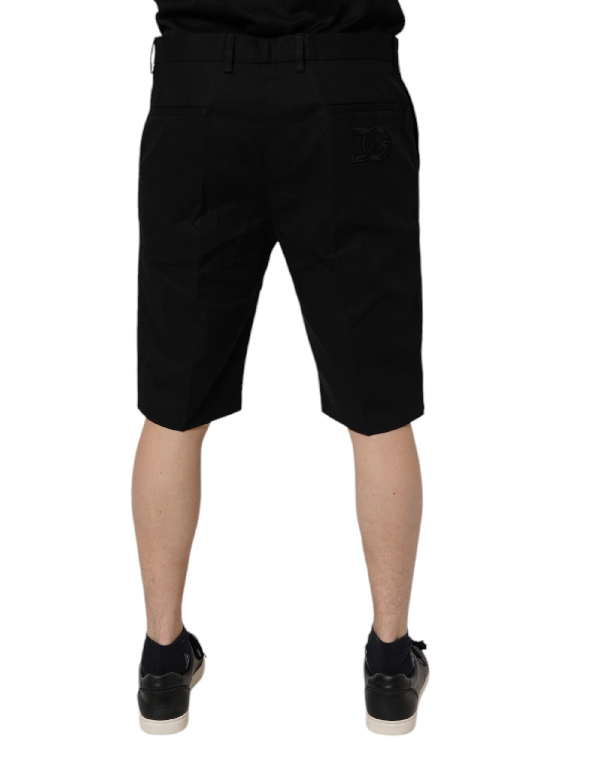 Dolce & Gabbana Black Cotton Stretch Mid Waist Bermuda Shorts -   -  Dolce & Gabbana. Dolce & Gabbana Black Cotton Stretch Mid Waist Bermuda Shorts -   -  Dolce & Gabbana.
