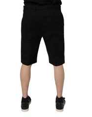 Dolce & Gabbana Black Cotton Stretch Mid Waist Bermuda Shorts -   -  Dolce & Gabbana.