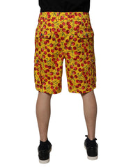 Dolce & Gabbana Yellow Cherry Print Cotton Men Bermuda Shorts -   -  Dolce & Gabbana.
