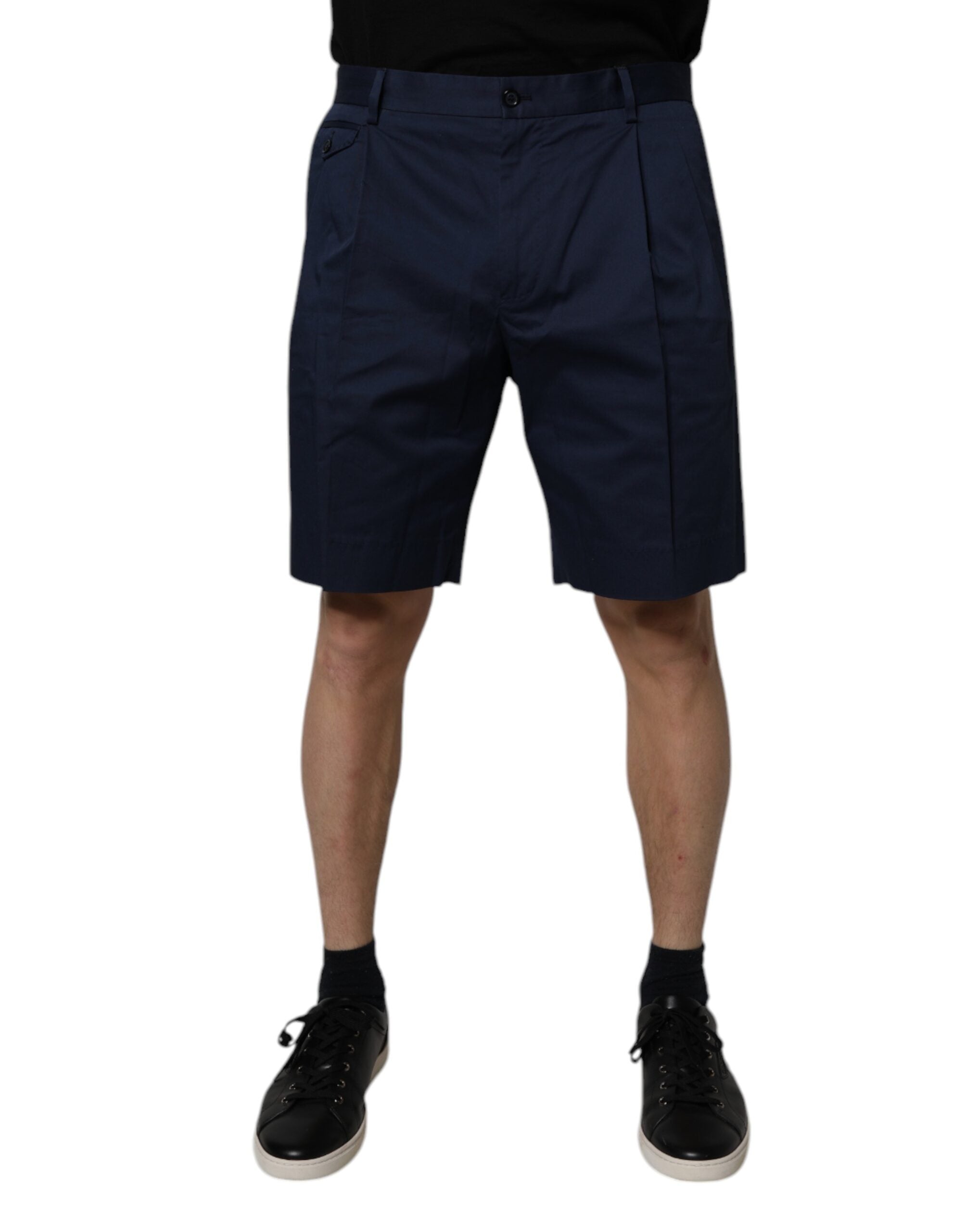 Dolce & Gabbana Dark Blue Cotton Mid Waist Men Bermuda Shorts -   -  Dolce & Gabbana. Dolce & Gabbana Dark Blue Cotton Mid Waist Men Bermuda Shorts -   -  Dolce & Gabbana.