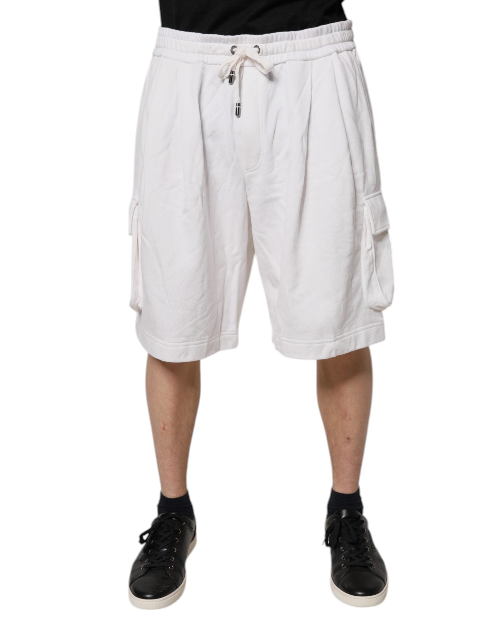 Dolce & Gabbana White Cotton Cargo Bermuda Sweatshorts Shorts -   -  Dolce & Gabbana.