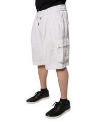 Dolce & Gabbana White Cotton Cargo Bermuda Sweatshorts Shorts -   -  Dolce & Gabbana.