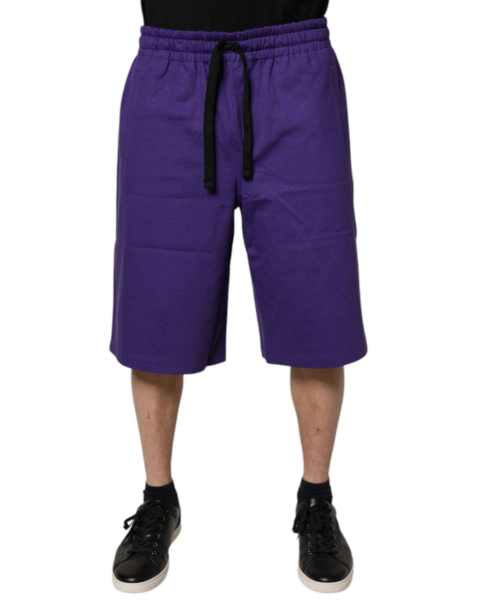 Dolce & Gabbana Purple Cotton Men Bermuda Sweatshorts Shorts -   -  Dolce & Gabbana. Dolce & Gabbana Purple Cotton Men Bermuda Sweatshorts Shorts -   -  Dolce & Gabbana.