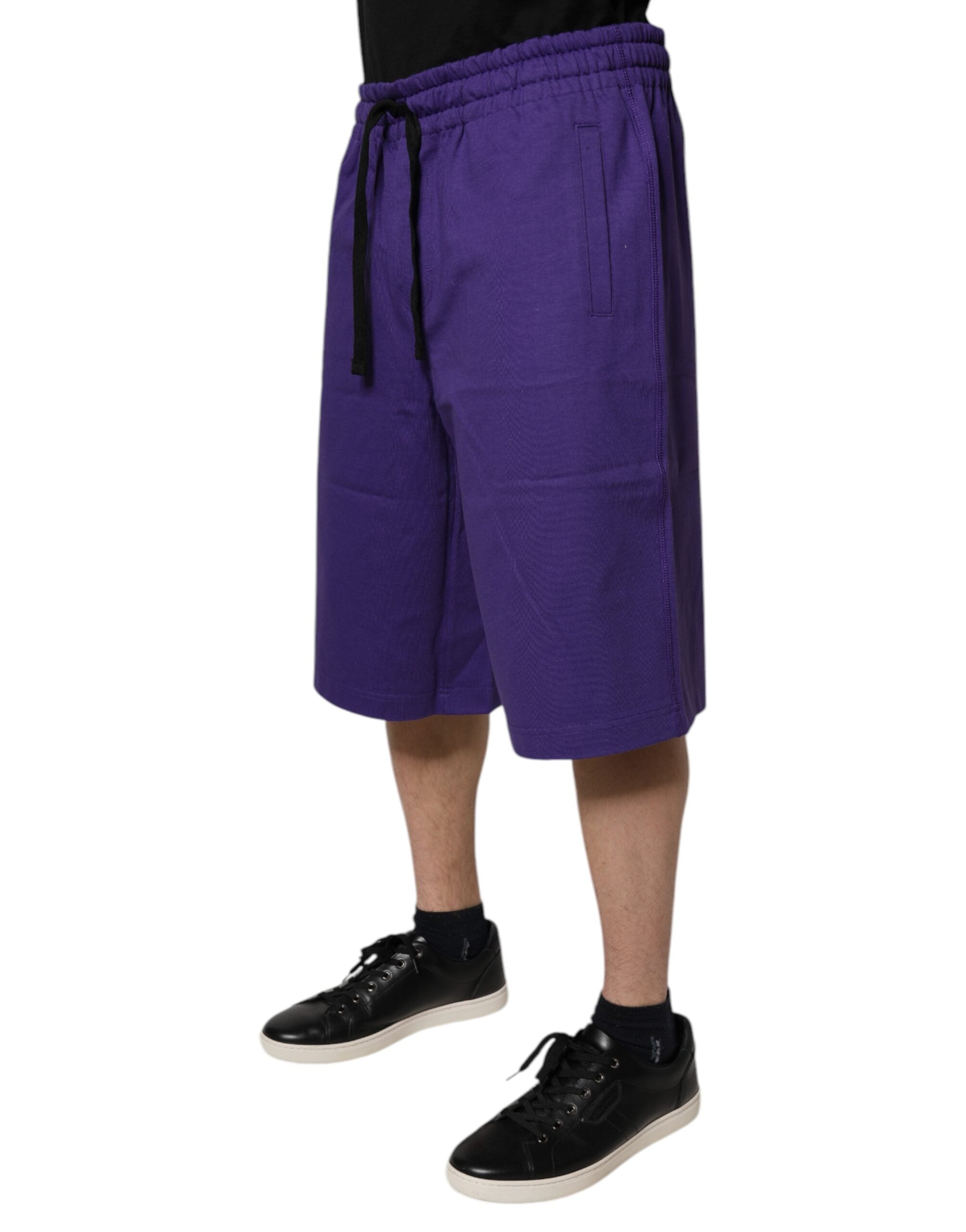 Dolce & Gabbana Purple Cotton Men Bermuda Sweatshorts Shorts -   -  Dolce & Gabbana. Dolce & Gabbana Purple Cotton Men Bermuda Sweatshorts Shorts -   -  Dolce & Gabbana.