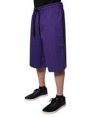 Dolce & Gabbana Purple Cotton Men Bermuda Sweatshorts Shorts -   -  Dolce & Gabbana.
