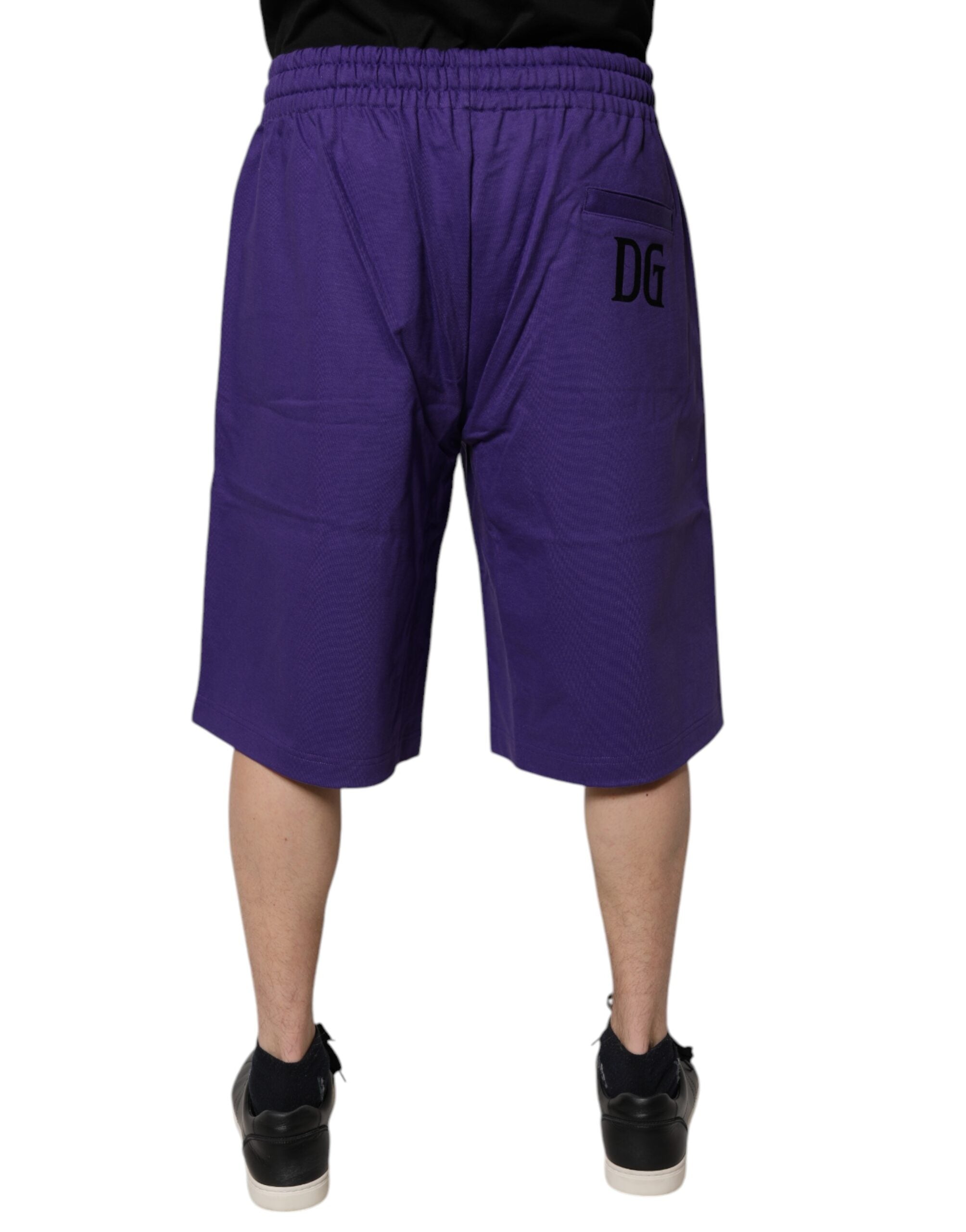 Dolce & Gabbana Purple Cotton Men Bermuda Sweatshorts Shorts -   -  Dolce & Gabbana. Dolce & Gabbana Purple Cotton Men Bermuda Sweatshorts Shorts -   -  Dolce & Gabbana.