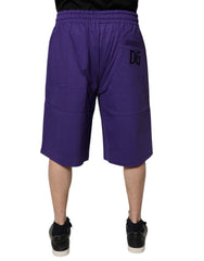 Dolce & Gabbana Purple Cotton Men Bermuda Sweatshorts Shorts -   -  Dolce & Gabbana.