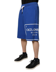 Dolce & Gabbana Blue Logo Cotton Bermuda Sweatshorts Shorts -   -  Dolce & Gabbana.