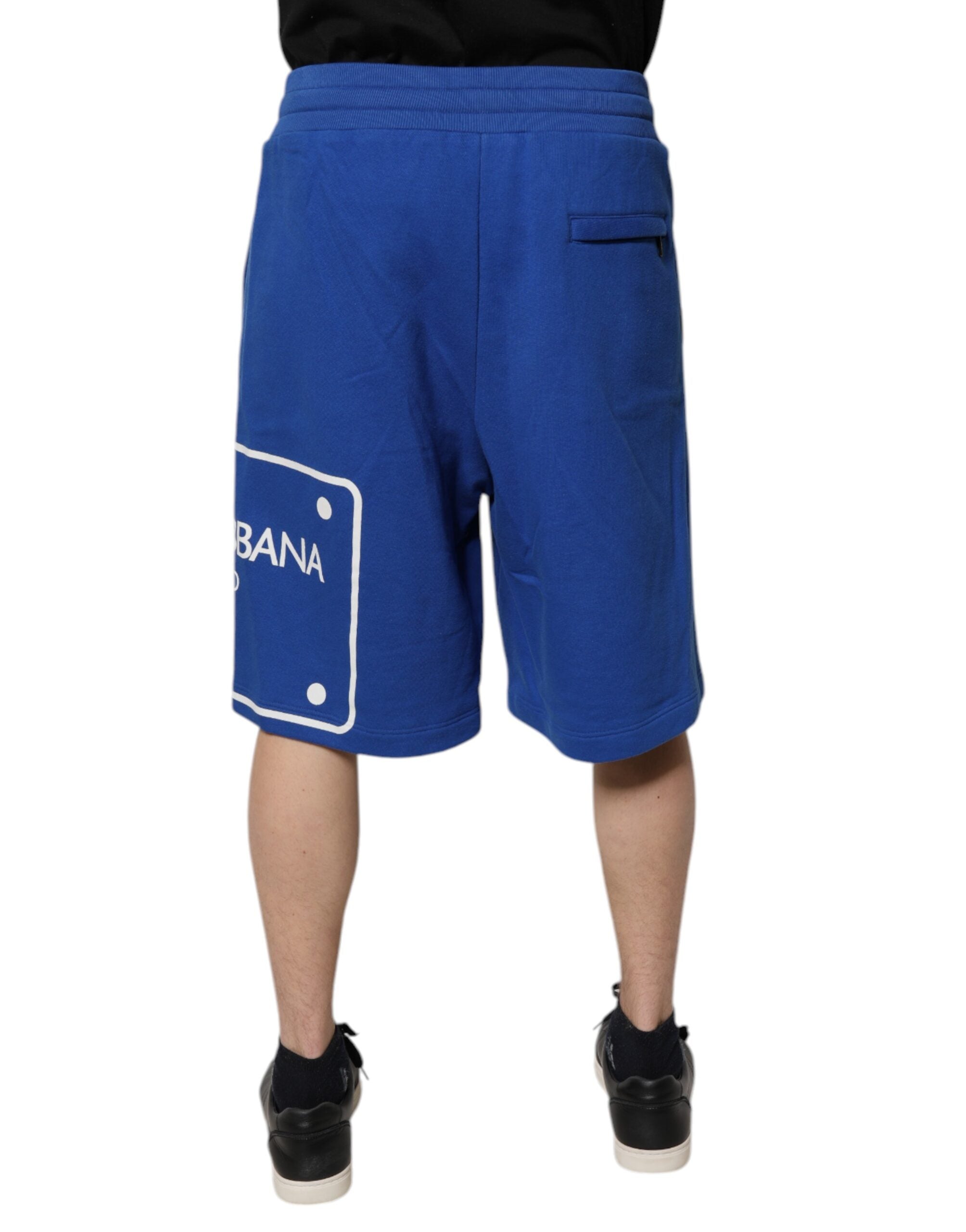 Dolce & Gabbana Blue Logo Cotton Bermuda Sweatshorts Shorts -   -  Dolce & Gabbana. Dolce & Gabbana Blue Logo Cotton Bermuda Sweatshorts Shorts -   -  Dolce & Gabbana.