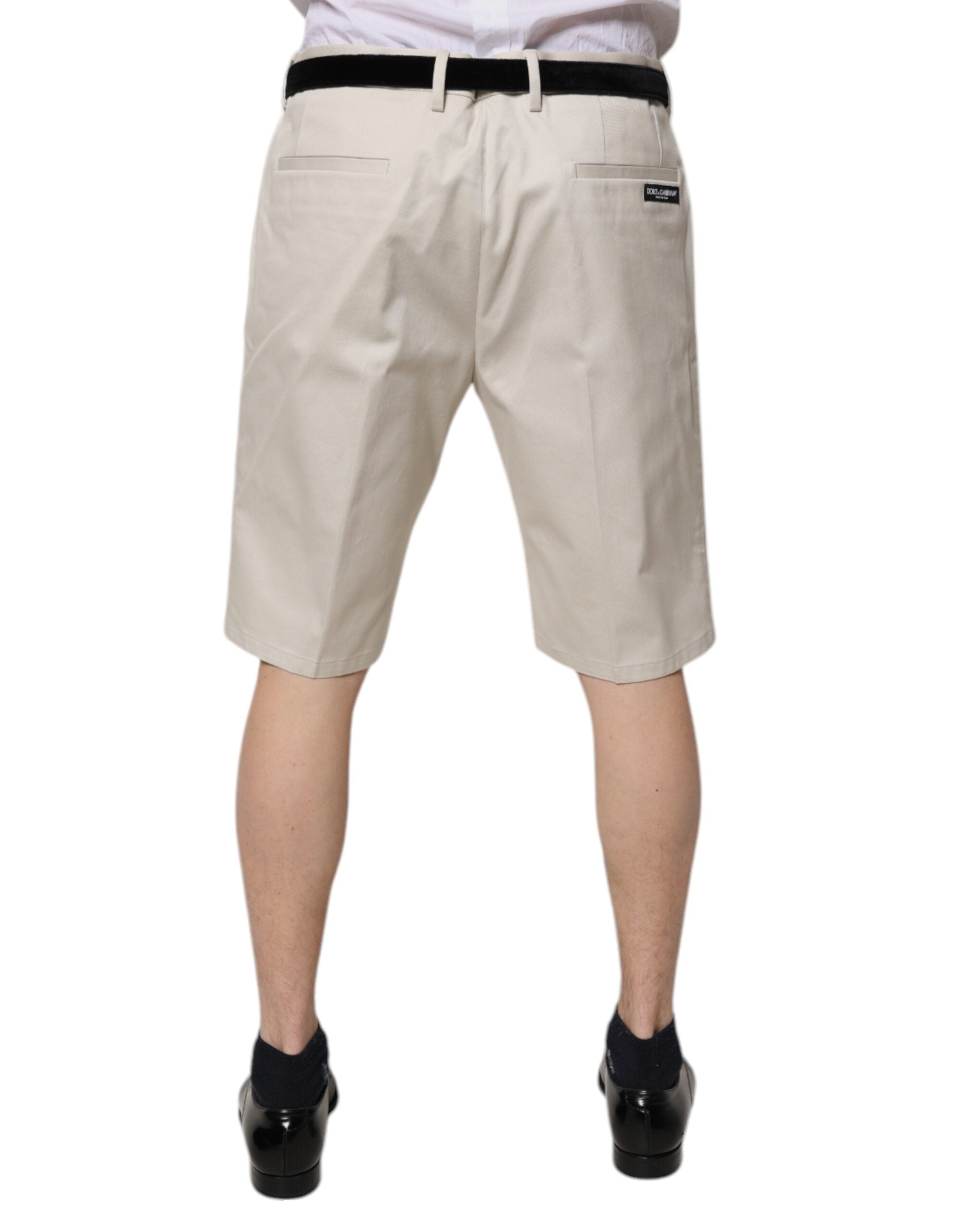 Dolce & Gabbana Beige Cotton Stretch Mid Waist Bermuda Shorts -   -  Dolce & Gabbana. Dolce & Gabbana Beige Cotton Stretch Mid Waist Bermuda Shorts -   -  Dolce & Gabbana.