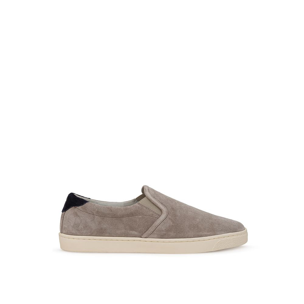 Brunello Cucinelli Gray Leather Sneaker -   -  Brunello Cucinelli.