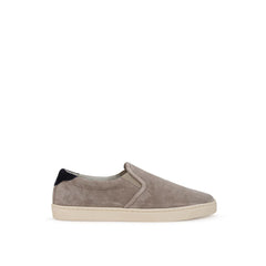 Brunello Cucinelli Gray Leather Sneaker -   -  Brunello Cucinelli.