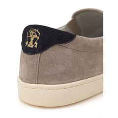 Brunello Cucinelli Gray Leather Sneaker -   -  Brunello Cucinelli.
