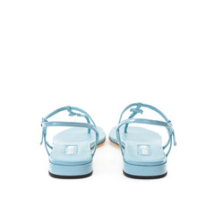 Miu Miu Blue Patent Leather Flip-Flop Sandal -   -  Miu Miu.