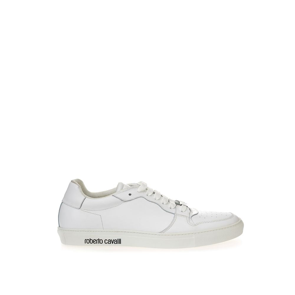 Roberto Cavalli White Leather Sneakers Luxe Footwear -   -  Roberto Cavalli.
