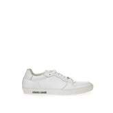 Roberto Cavalli White Leather Sneakers Luxe Footwear -   -  Roberto Cavalli.