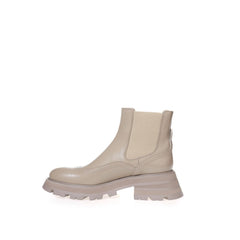 Alexander McQueen Chic Gray Leather Boots for Elegant Steps -   -  Alexander McQueen.