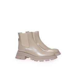 Alexander McQueen Chic Gray Leather Boots for Elegant Steps -   -  Alexander McQueen.