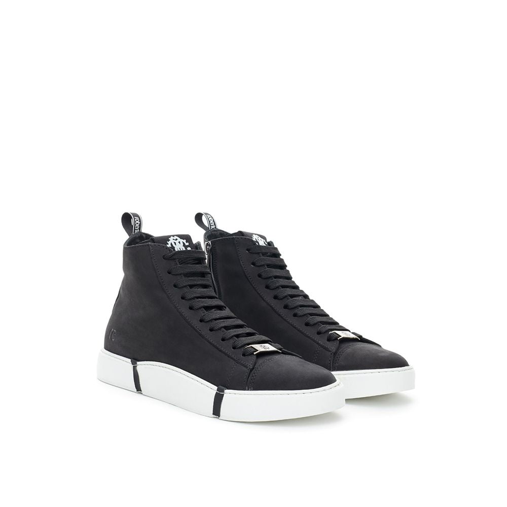 Roberto Cavalli Elegant Suede Sneakers in Chic Black -   -  Roberto Cavalli. Roberto Cavalli Elegant Suede Sneakers in Chic Black -   -  Roberto Cavalli.